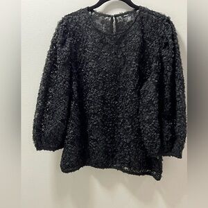Express black flowered top size L